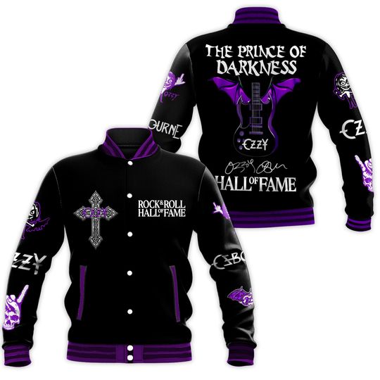 Discover Ozzy Osbourne The Prince Of Darkness Hall Of Fame 2024 Baseball Jacket