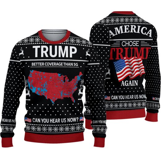 Discover Funny Trump Sweater, Coverage Can You Hear Us Now