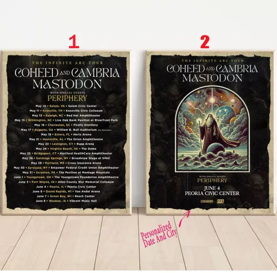 Discover Custom Mastodon 2025 Tour US Poster