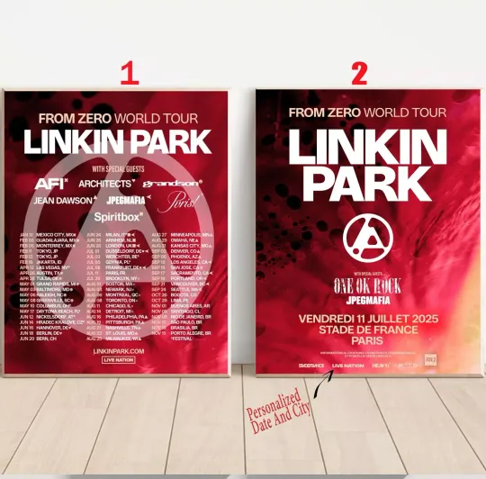 Discover Custom Linkin Park Tour 2025 Poster