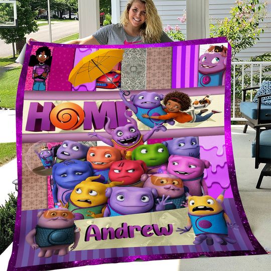 Discover Custom Boov Oh Family Birthday Blanket for Movie Lovers