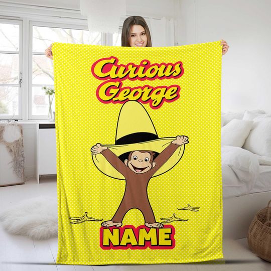 Discover Personalized Curious George Blanket, Curious George Blanket, Custom Name Blanket