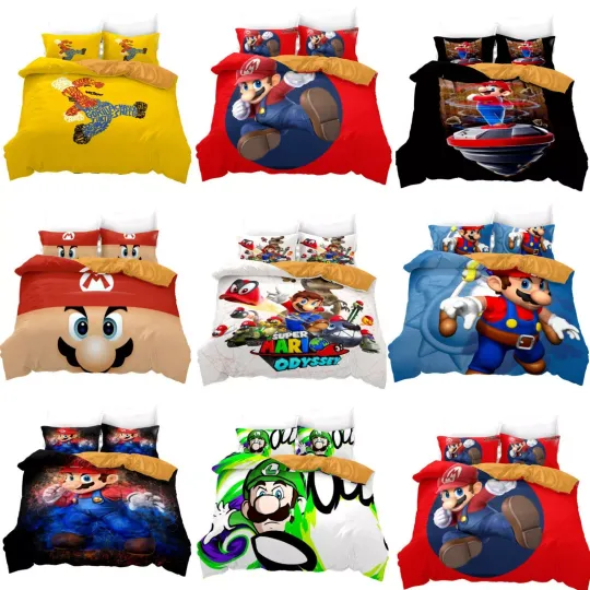 Discover Super Mario Bedding Set – Single/Double/Queen/King Size Duvet Cover & Pillowcase