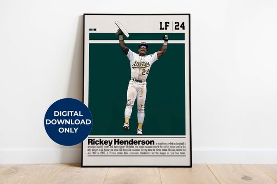 Discover Rickey Henderson Poster for Sports Fan Wall Art for Baseball Fans