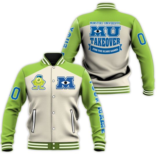 Discover Custom Monster University Mike Green Arm Varsity Jacket, Baseball Outfit