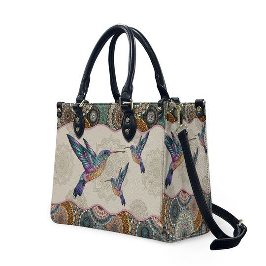 Discover Mandala Hummingbird Leather Handbag,Hummingbird Lover's Handbag