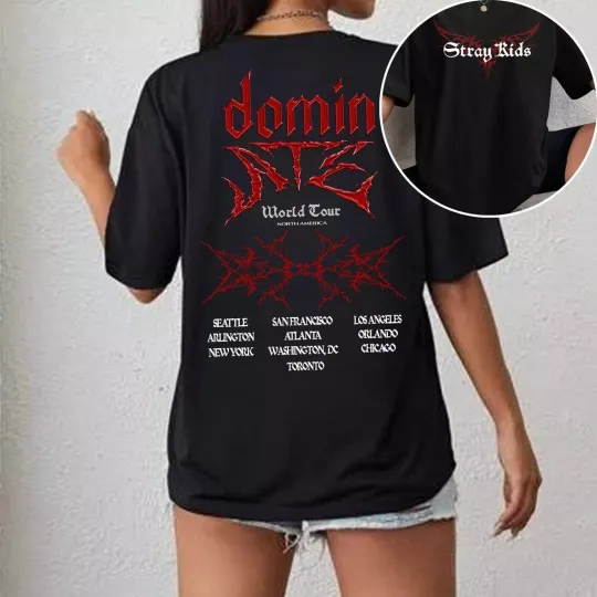 Discover Stray Kids dominATE World Tour US 2025 T-shirt, Stray kids Hop Shirt
