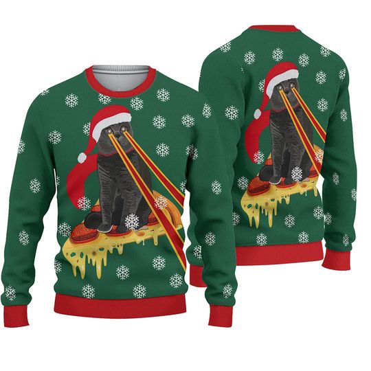 Discover Drax Pizza Cat With Laser Eyes, Cat Pizza Sweater