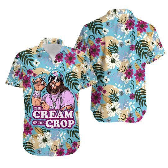 Discover The Cream of the Crop Randy Savage Pop Culture Men’s Short Sleeve Button Up Hawaiian Shirt