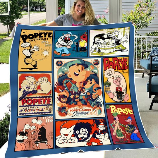 Discover Popeye Blanket, Popeye the Sailor Cartoon Fleece Blanket