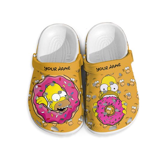 Discover Custom Homer Simpson Donut Clog Shoes,  Homer Simpson Donut Slipper