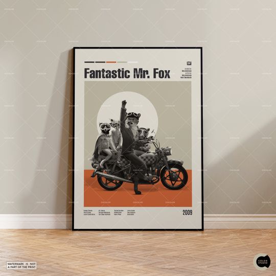 Discover Fantastic Mr. Fox, Wes Anderson, Vintage Movie Print, Movie Poster, Film Poster