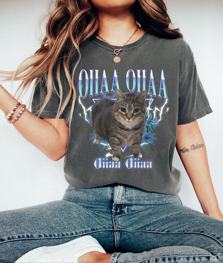 Discover Funny Viral Spining Cat Meme Shirt, Oiiaa Oiiaa Cat Brainrot Shirt