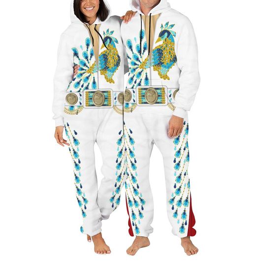 Discover Elvis Presley Peacock jumpsuit Costume Men's Hooded Jumpsuits DS969