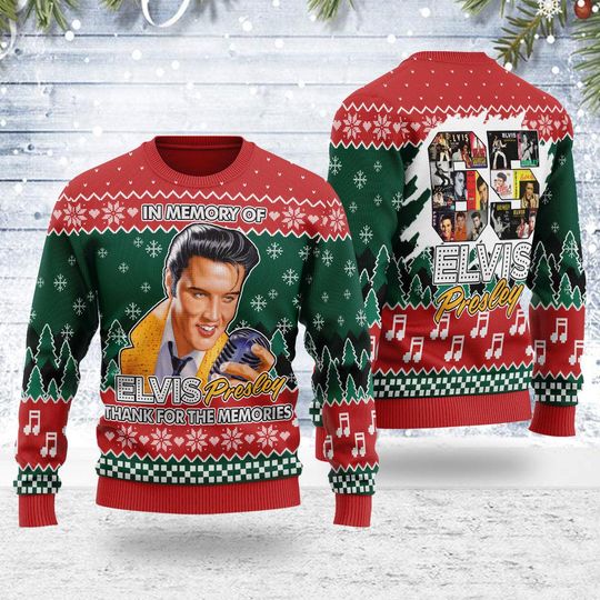 Discover Elvis Presley In memory of Elvis Christmas Ugly Sweater