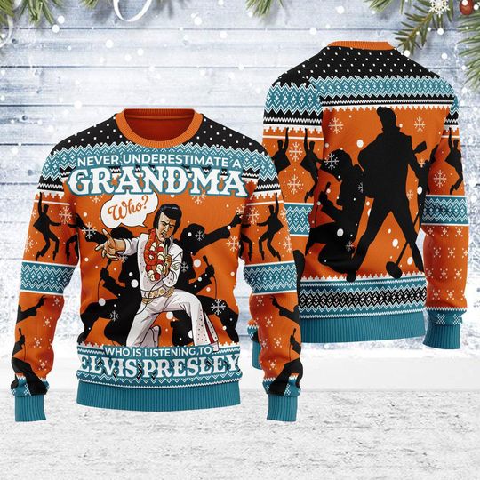Discover Elvis Presley Who is Listening to Elvis Christmas Ugly Sweater