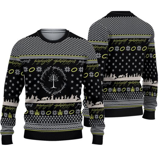 Discover Lord Of The Rings Elvish Circle Ugly Christmas Sweater