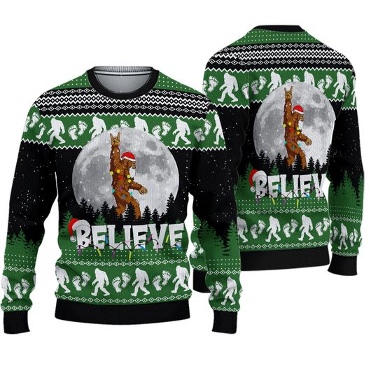 Discover Ugly Christmas Sweater, Funny Sasquatch Xmas Sweater, Camping Holiday Sweater