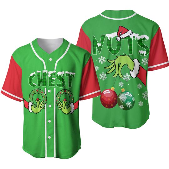 Discover Funny Couples Christmas Baseball Jersey, Matching Christmas Chest and Nuts