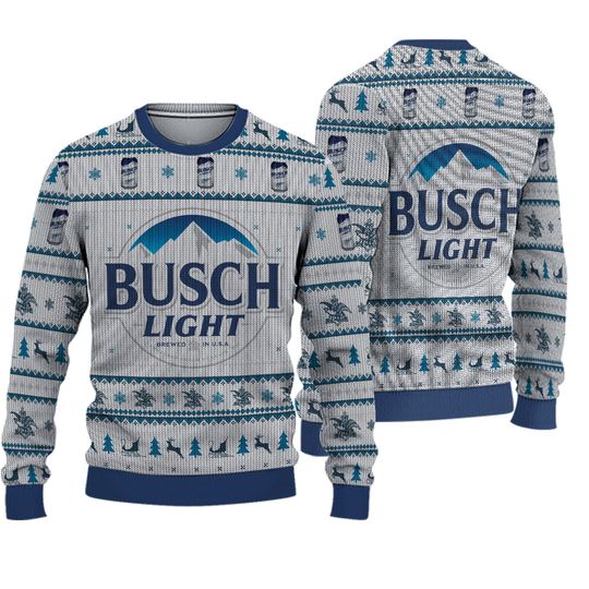 Discover Light Beer Ugly Christmas Sweater, Busch Beer Gift