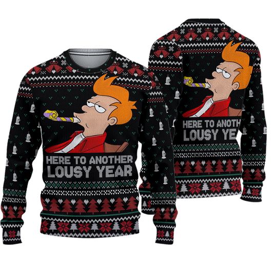 Discover Philip Christmas Sweater, Philip J Fry Sweater, Here To Another Lousy Year Sweater