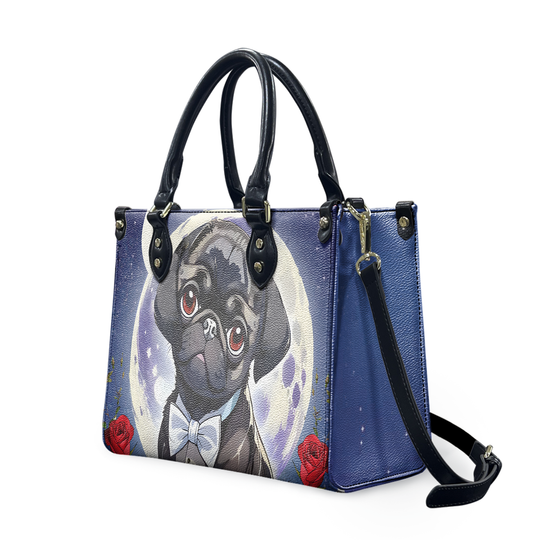 Discover Pug Leather Bag, Animal Lover Handbag