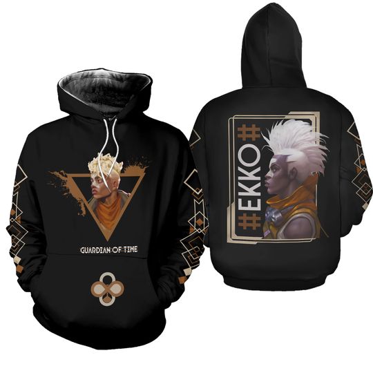 Discover Unisex Oversize Arcane Ek Black Hoodie, League Of Legends Characters Hoodie