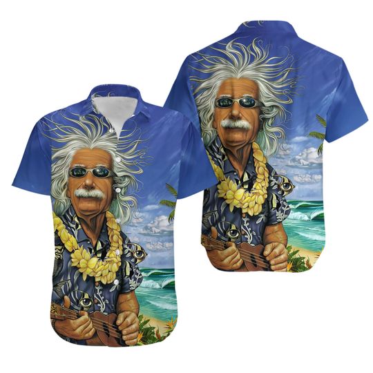 Discover Einstein Chilling On The Beach Hawaiian Shirt