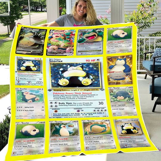 Discover Sn Lax Trading Collection Card Fleece Blanket | Pokeball Sn Lax Blanket