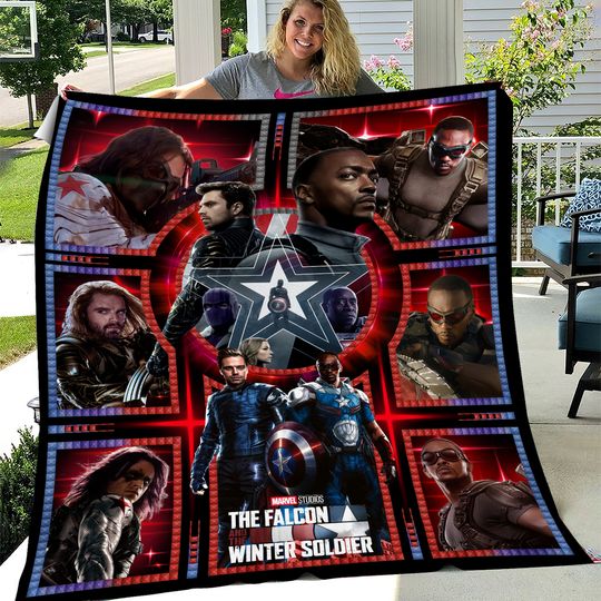 Discover The Falcon And The Winter Soldier Fleece Blanket | Sam Wilson BUCKYY Bn Barnes Fleece Blanket