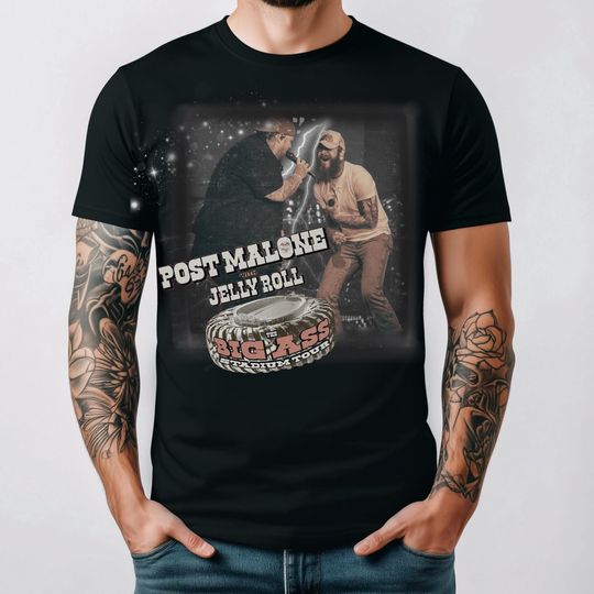 Discover Post Malone Jelly Roll Vintage Shirt, Post Malone Tour, Posty 2025 Tour