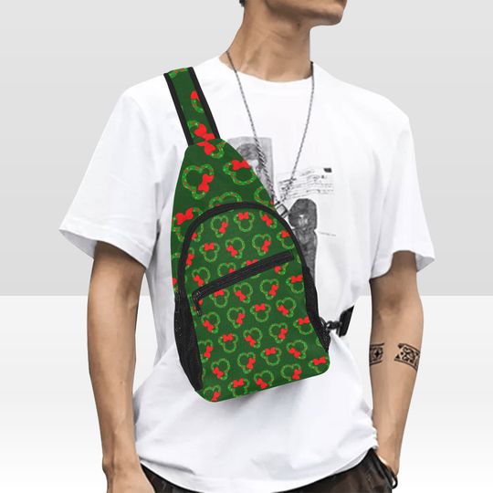 Discover Christmas Wreath Unisex Cross-body Bag Lightweight Fashion Sling Bag