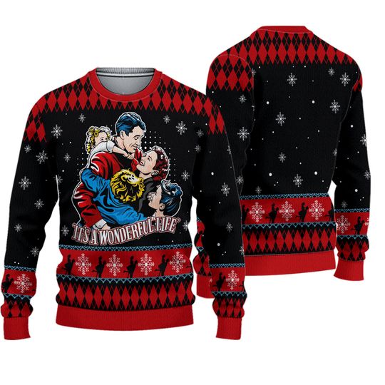 Discover It's a Wonderful Life Ugly Sweater, Christmas Movie Sweater