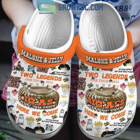 Discover Post Malone Jelly Roll Two Legends One Tour 2025 Here We Come Clogs