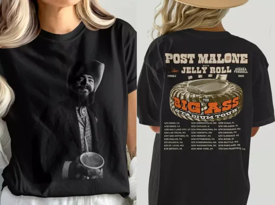Discover Post Malone And Jelly Roll 2025 Tour Two Sided T-Shirt