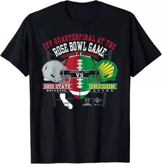 Discover Ohio State vs Oregon Rose Bowl Game 2024-25  T-Shirt