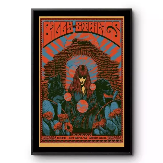 Discover Billy Strings Tour Dec 12 2024 Dickies Arena Fort Worth, TX Poster
