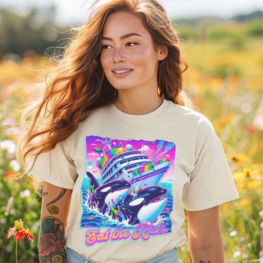Discover Eat the Rich Shirt, Whale Tshirt, 90s Orca Funny Whale Yacht Shirt