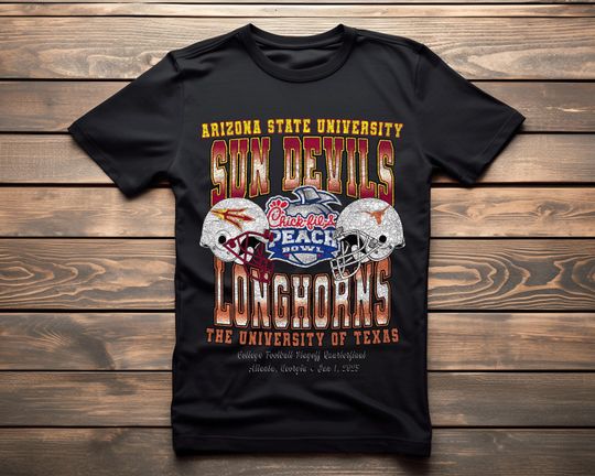 Discover 2025 Chick-fil-A Peach Bowl Matchup T Shirt Arizonna State Sun Devills