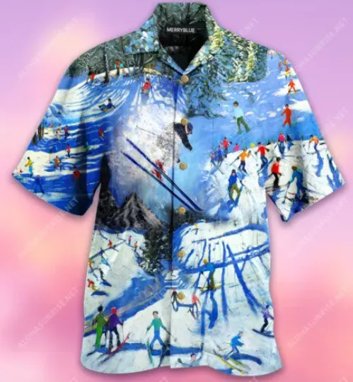 Discover Life Is More Exciting On The Slopes Skiing Unisex Hawaiian Shirt