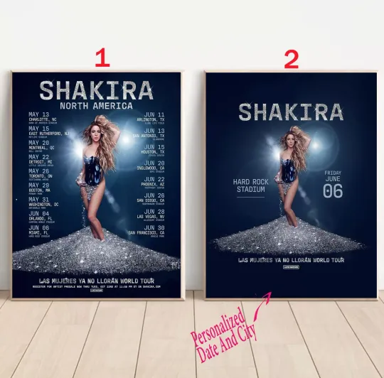 Discover Custom Shakira 2025 North America Tour Poster