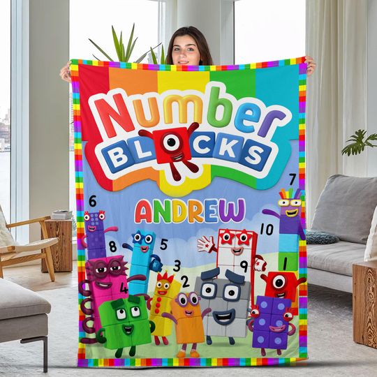 Discover Numberblocks Custom Name Bedding Set, Number Blocks Bedding, Numberblocks Blanket