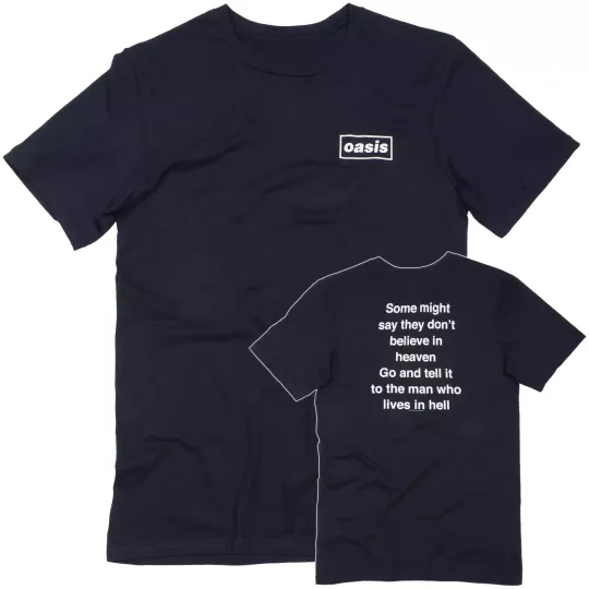 Discover Oasis T Shirt Some Might Say Lyric Reunion Tour 2025