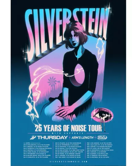 Discover Poster Silverstein 25 YEARS OF NOISE TOUR 2025 Poster, gift for fans