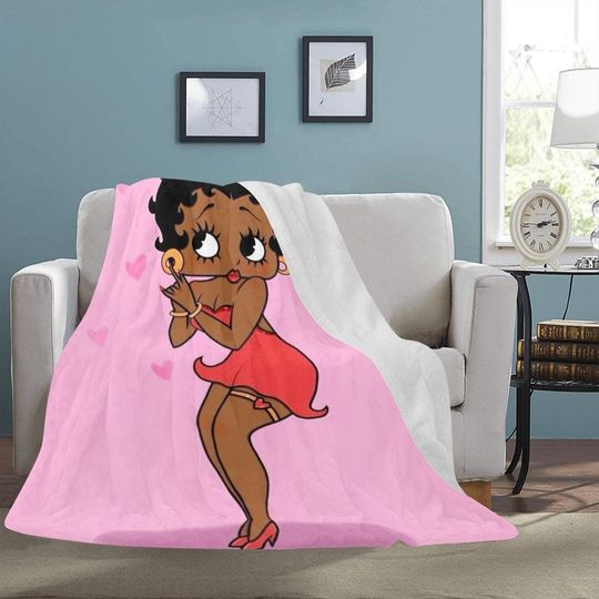 Discover Betty Boop Afro American Blanket Fleece Home Decoration Travelling Gifts For Her