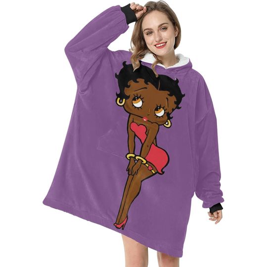 Discover Betty Boop Afro American Blanket Hoodie