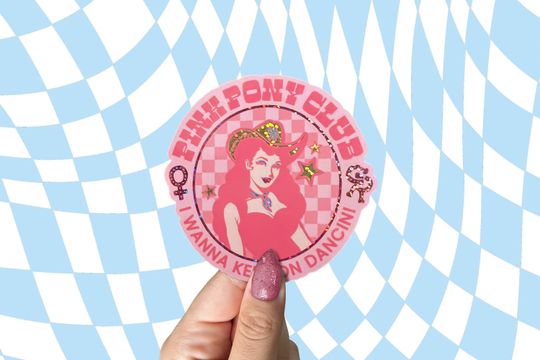 Discover Pink Pony Club Glossy Glitter Sticker