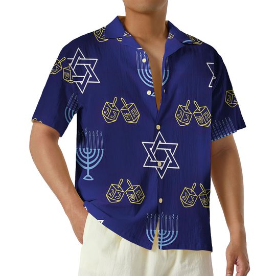 Discover Hanukkah Button Up Shirt, Chanukah Hawaiian Shirt, Hanukkah Shirt