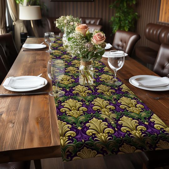 Discover Mardi Gras Table Runner, Home Decor Gifts, Mardi Gras Gifts