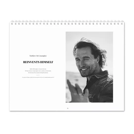 Discover Matthew McConaughey Reinvents Himself  2025 Calendar